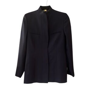 Gucci navy blue high neck 100% wool blazer Jacket 40